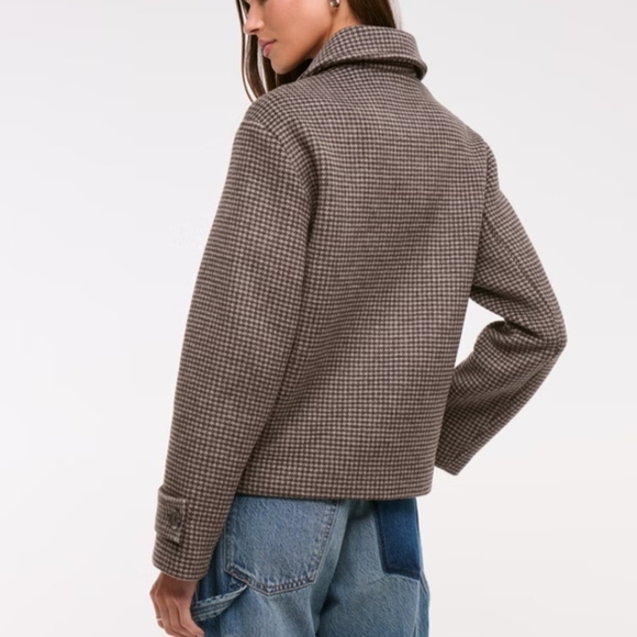 Abercrombie & Fitch EUC Dark Coffee Cropped Wool-Blend Coat XXS - Picture 6 of 16